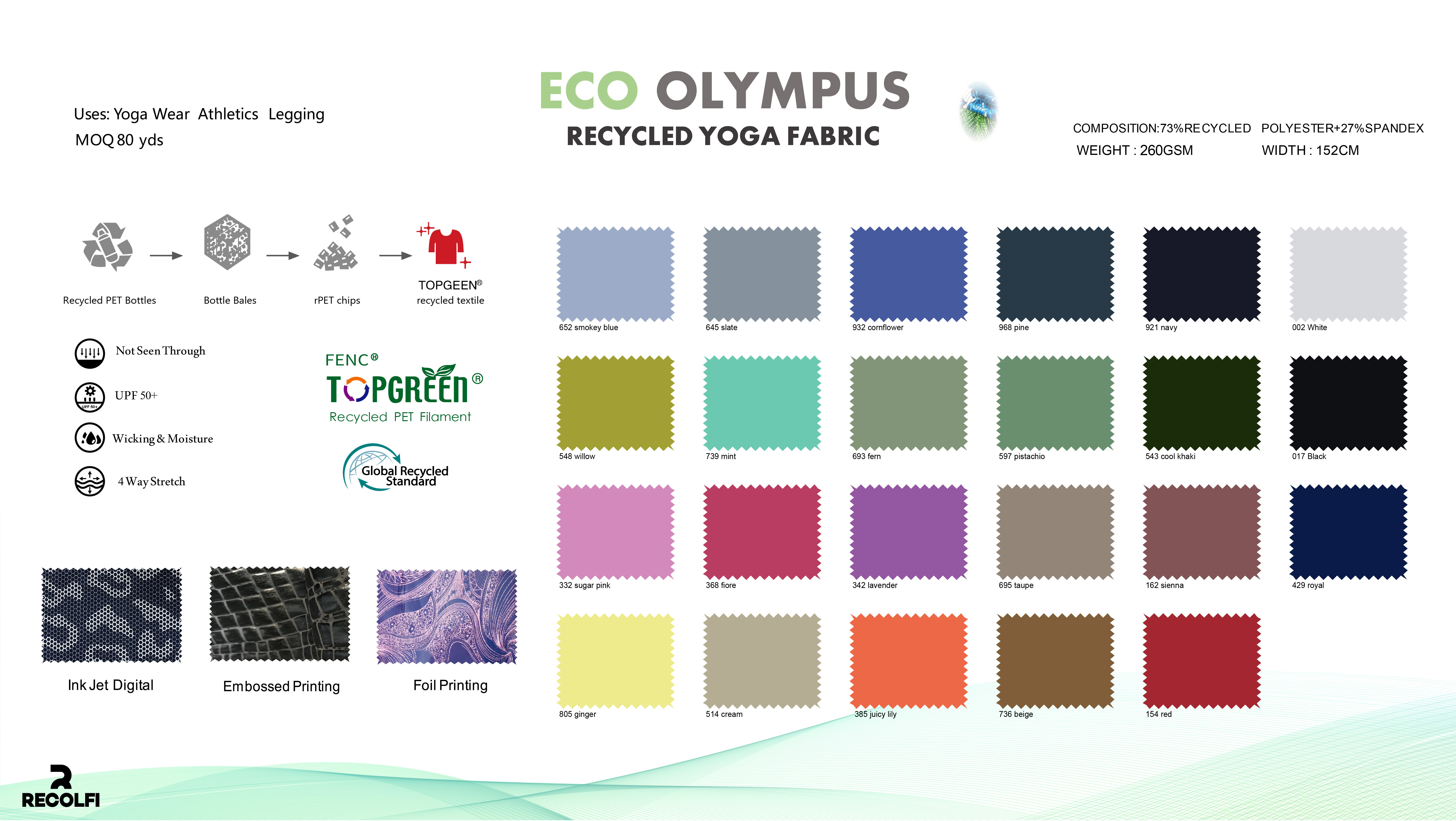 China best Activewear die van Gerecycleerd Plastiek wordt gemaakt op verkoop